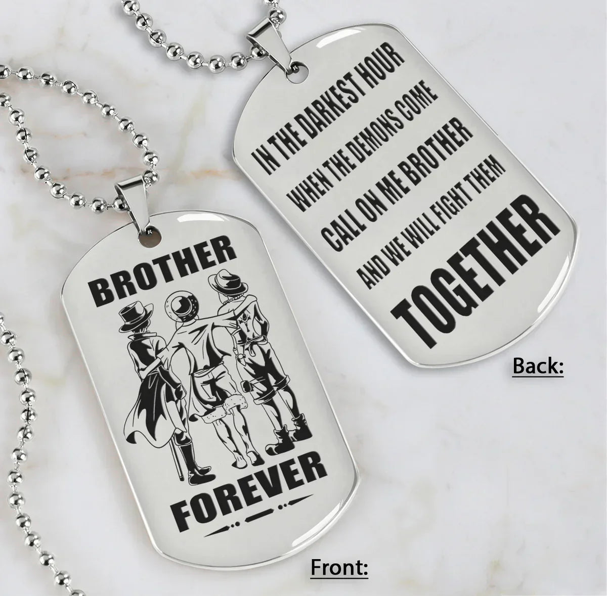 all team engraved double sided dog tag call on me brother gift for brother dog tag for brother