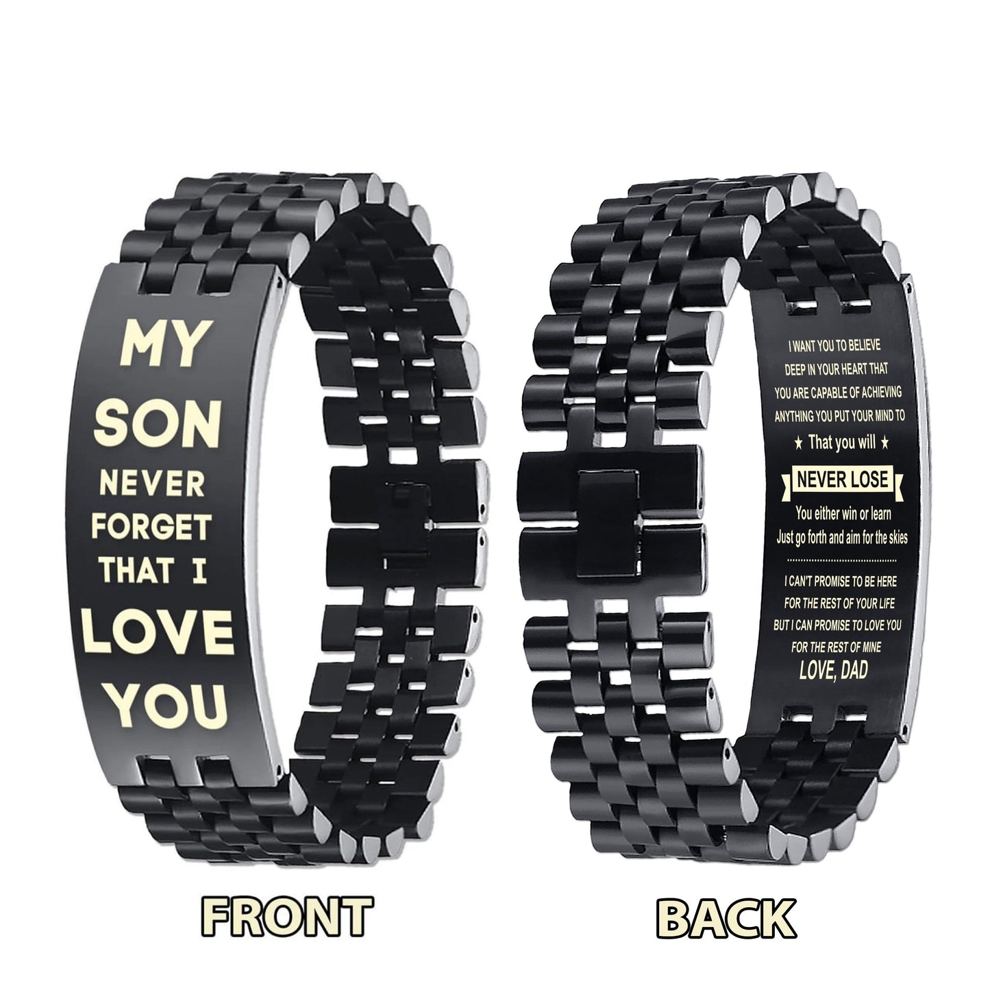 family bracelet double sided my son never forget that i love you your way back home