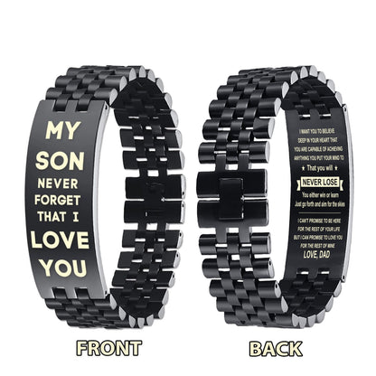 Family Bracelet Double Sided My Son Never Forget That I Love You Your Way Back Home