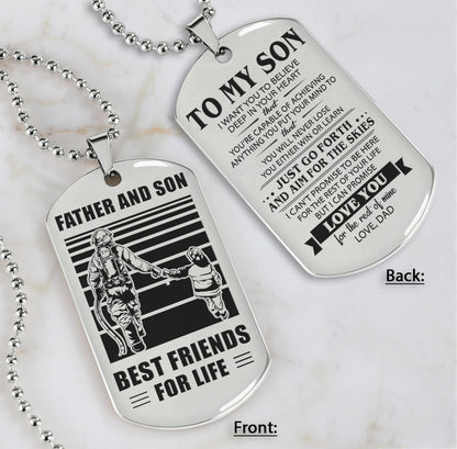 HM12 - Customizabled Double Sided Dog Tag Father And Son Best Friends For Life