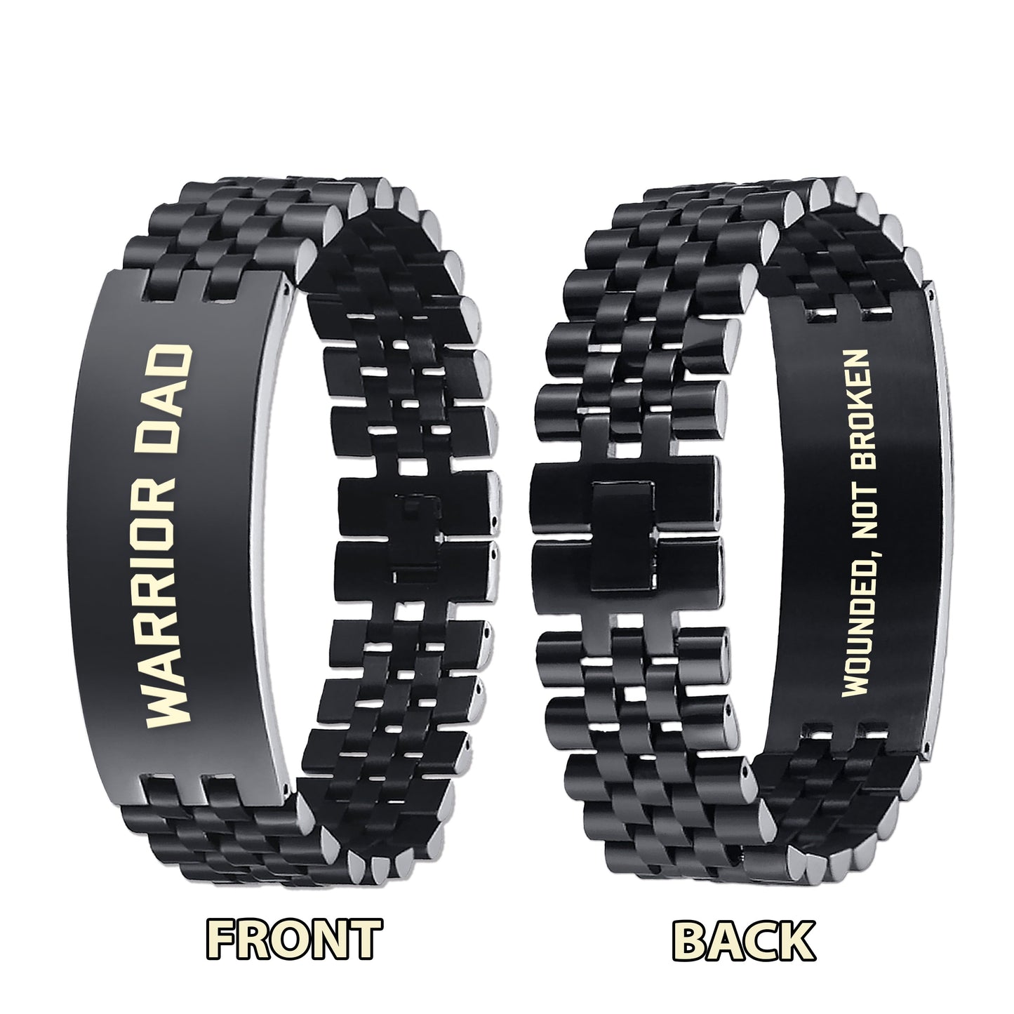 warrior dad wounded not broken double sided bracelet