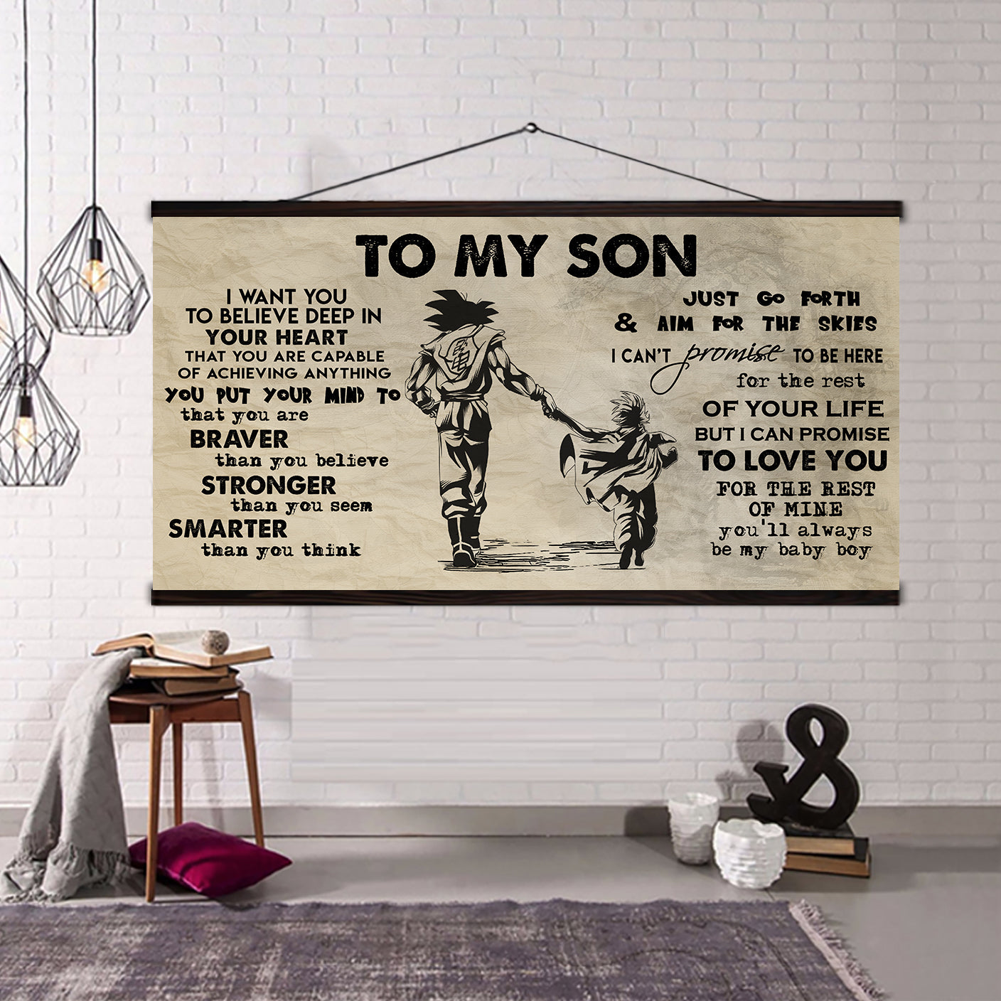 dad and son- canvas poster