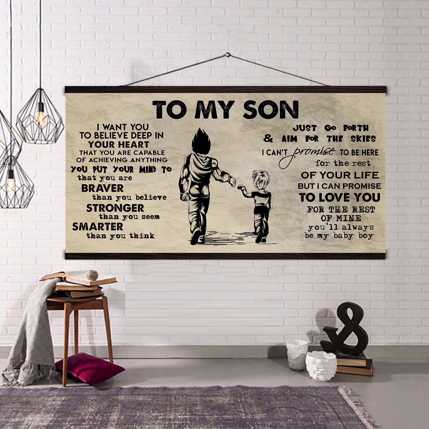 dad and son- canvas poster