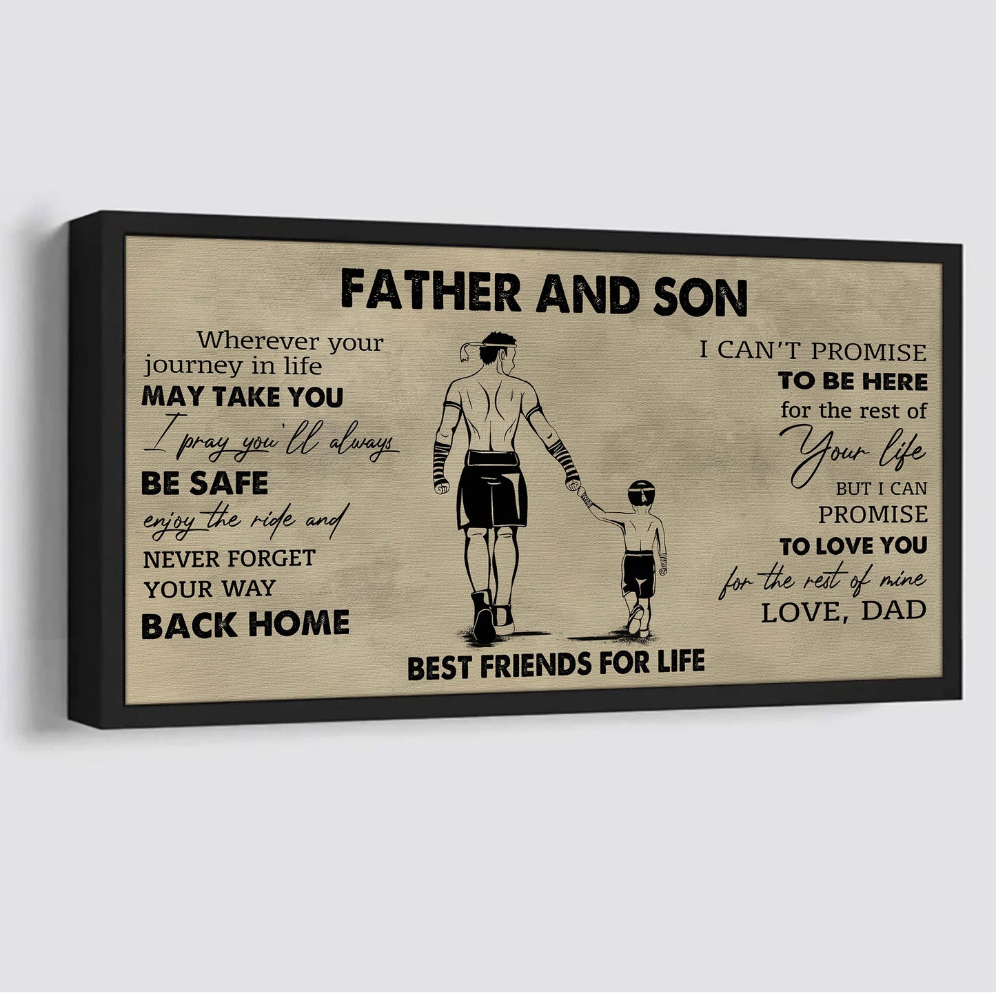 family father and son best friends for life - never forget your way back home poster canvas gift for son from father