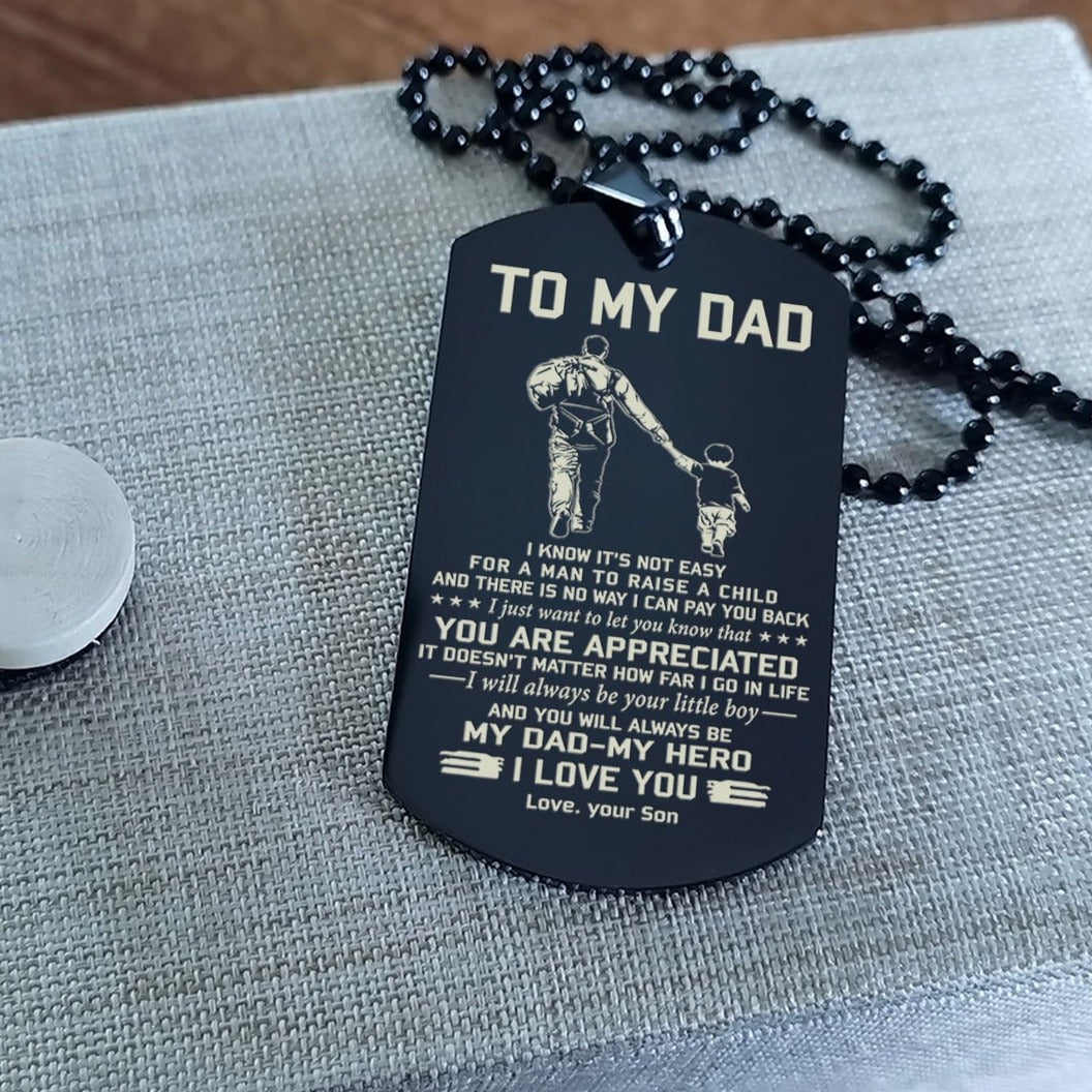 to my dad one side engrave dog tag gift for your dad your father