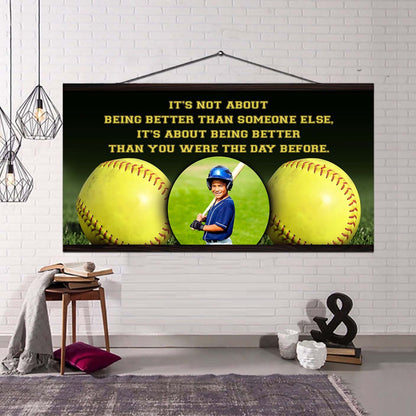 Personalized Photo Soocer Canvas It Is Not About Being Better Than Someone Else It's About Being Better Than You Were The Day Before