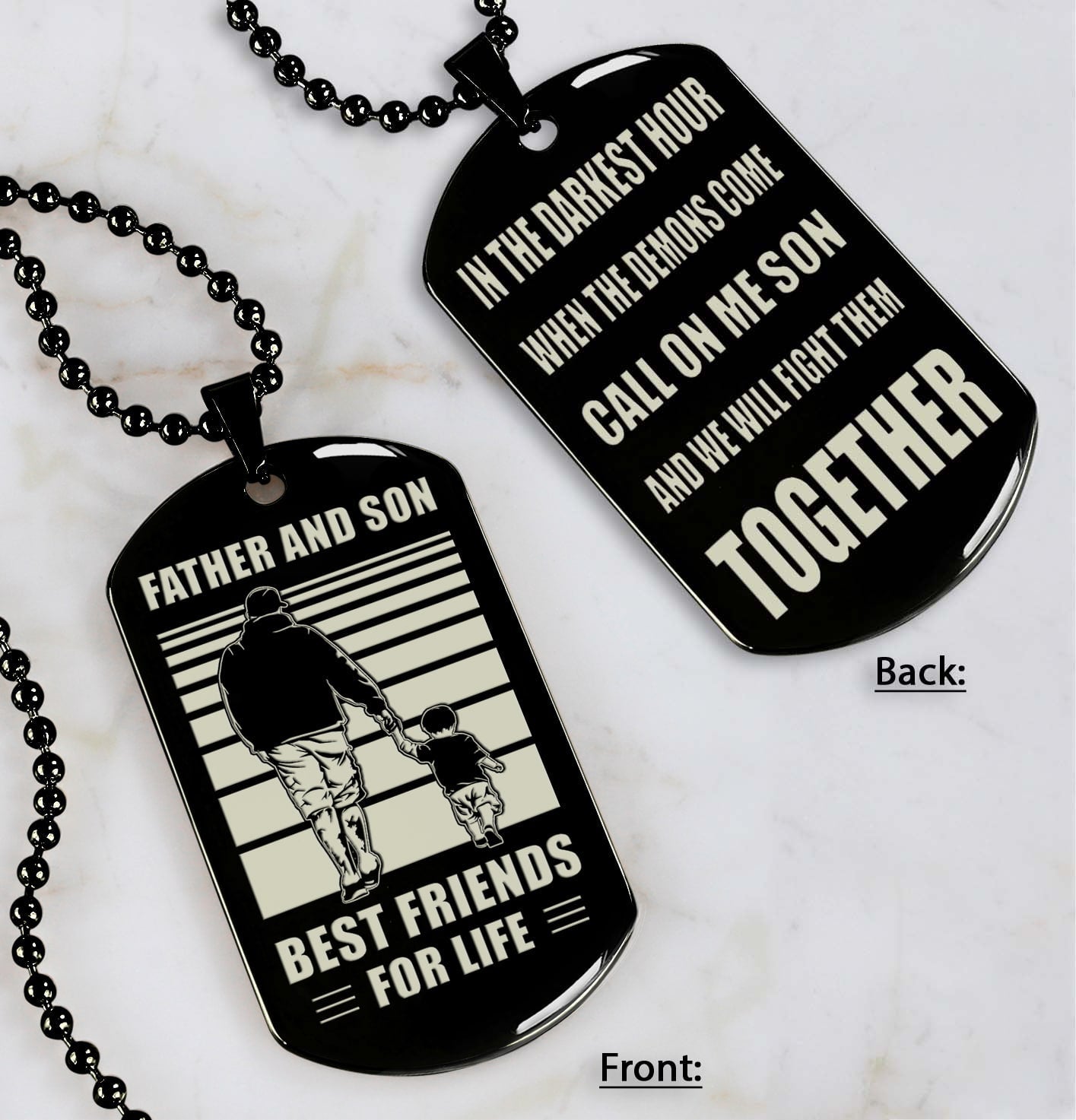 personalized double sided dog tag call on me son and we will fight them together gifts for your son from dad