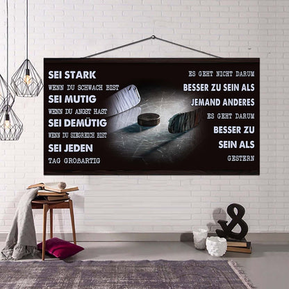 Personalisierte Hockey-Leinwand-Poster-Sei stark, wenn du schwach bist, sei mutig, wenn du Angst hast, sei demütig, wenn du siegreich bist, sei jeden Tag großartig