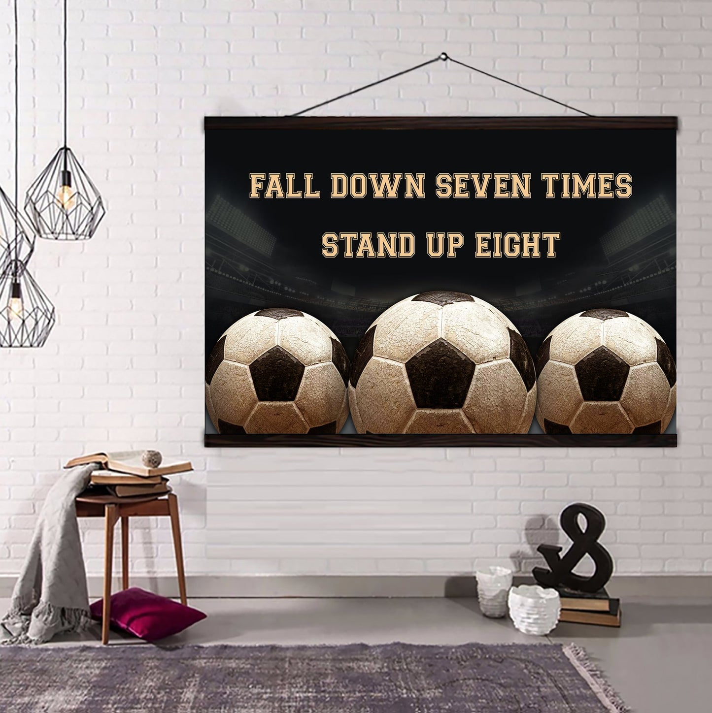 basketball poster canvas fall down seven times stand up eight standard size