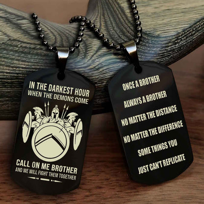 Viking Customizable engraved dog tag double sided gift from brother Once A Brother Always A Brother