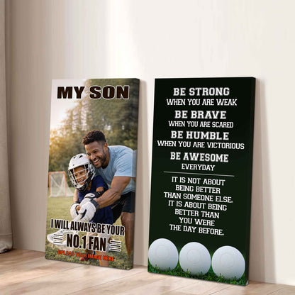 Baseball- My Son Be Strong When You Are Weak Be Awesome Everyday Set 2 Canvas Wall Art From Dad To Son