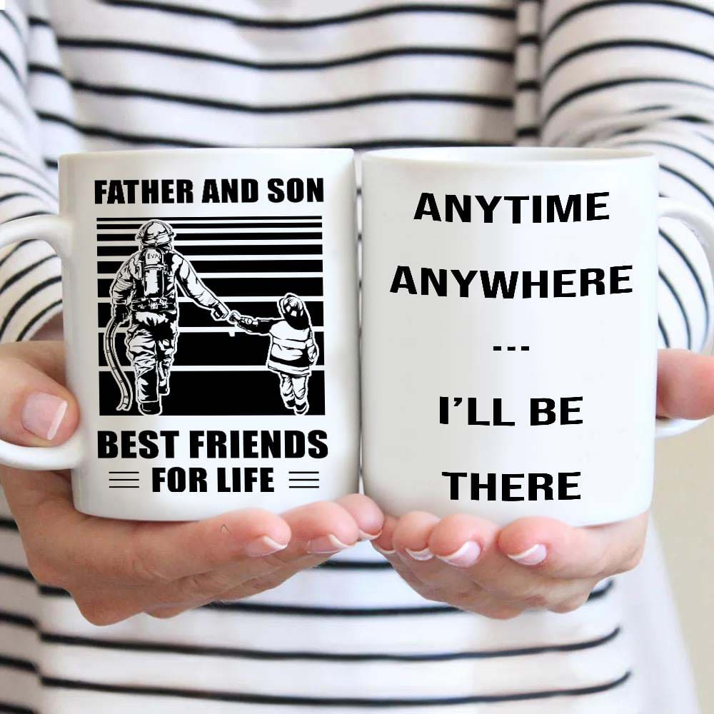 basketball be strong-personalized mug father and son best friends for life - message on the back side