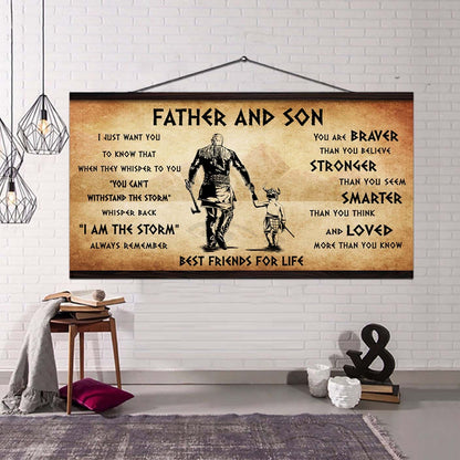 Vikings Father And Daughter Best Friends For Life - I Am The Storm Poster Canvas Gift For Daughter From Father