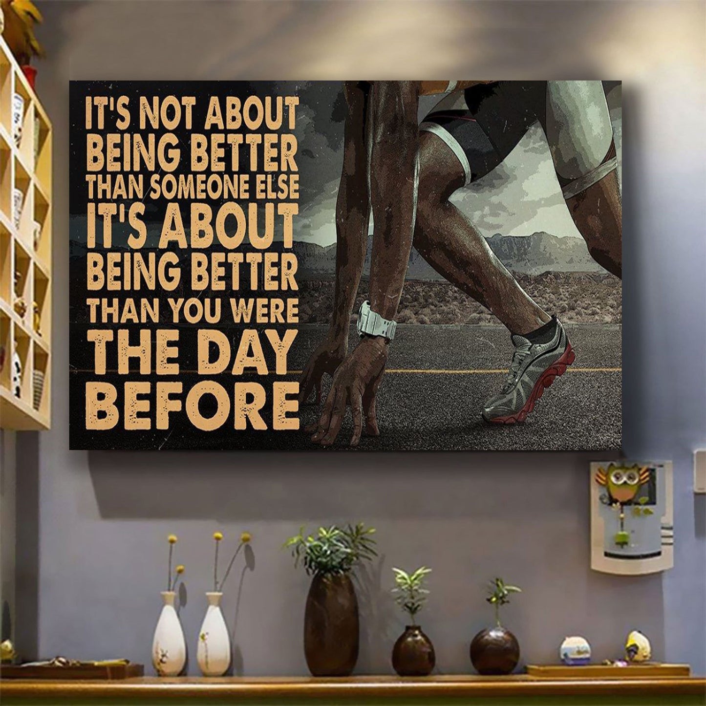 golf customizable poster canvas - it is not about better than someone else, it is about being better than you were the day before