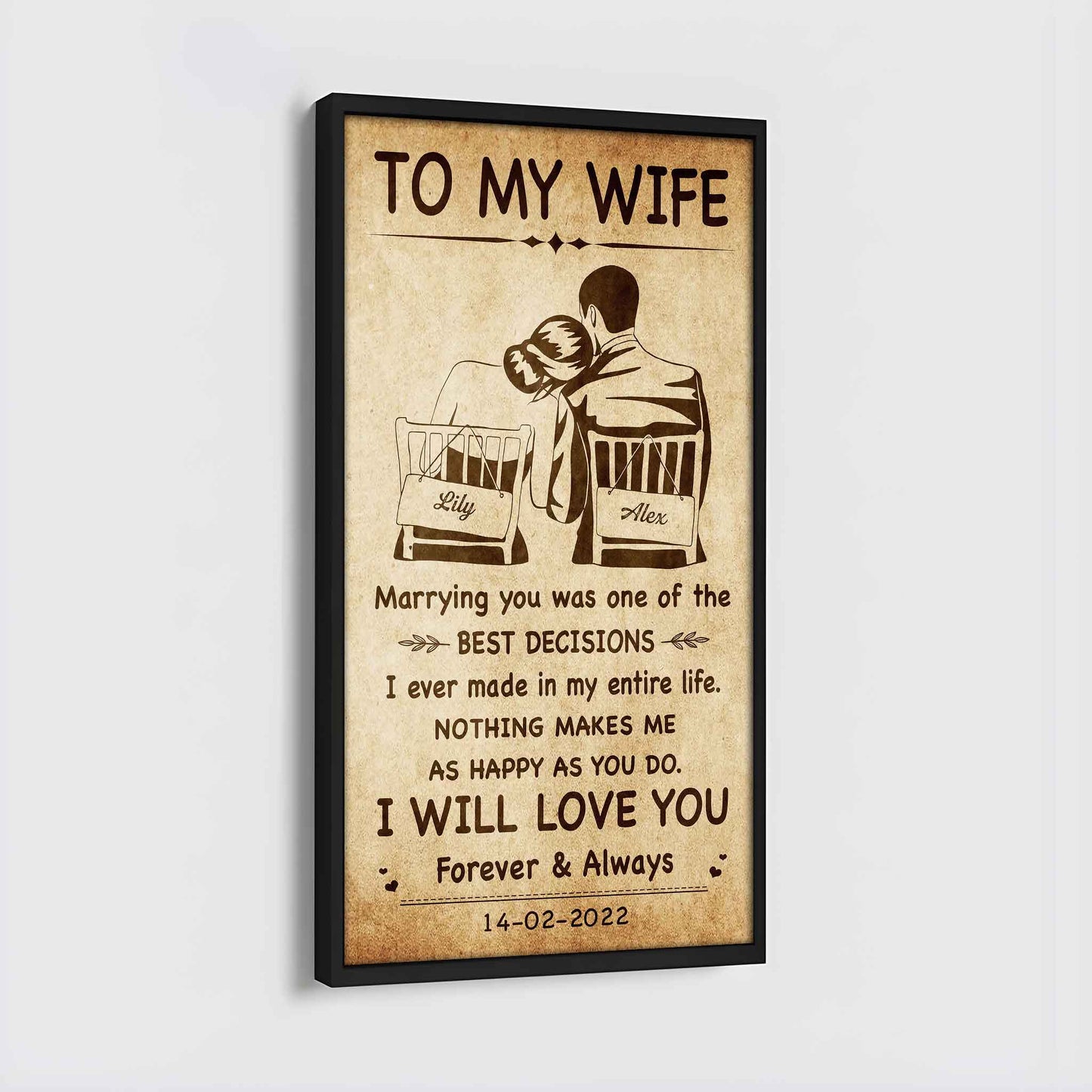 drb vgt- poster canvas to my wife marrying you was one of the best decisions - i will love you forever and always gift for your wife