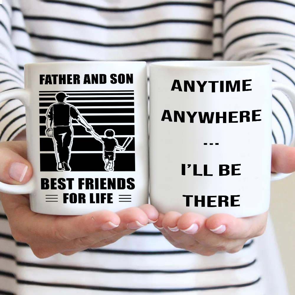 basketball be strong-personalized mug father and son best friends for life - message on the back side