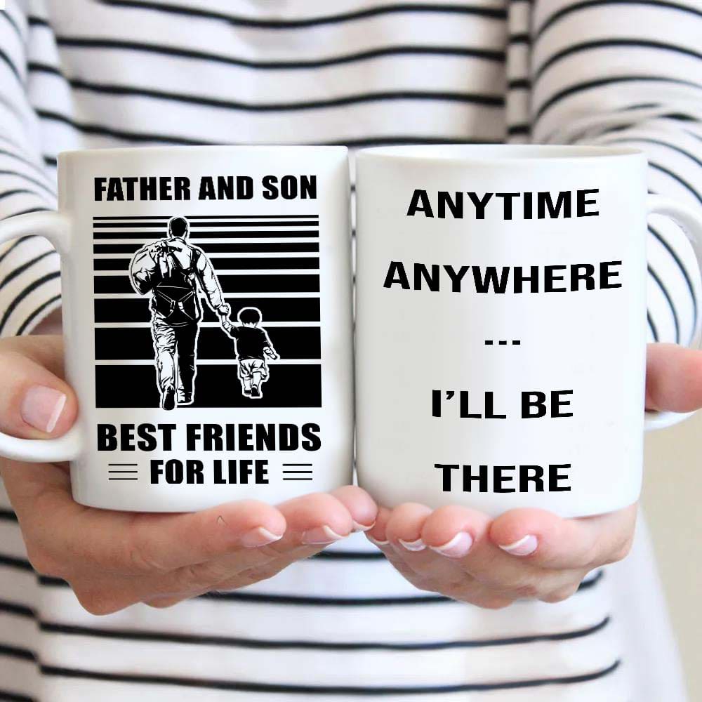 soldier be strong-personalized mug father and son best friends for life - message on the back side