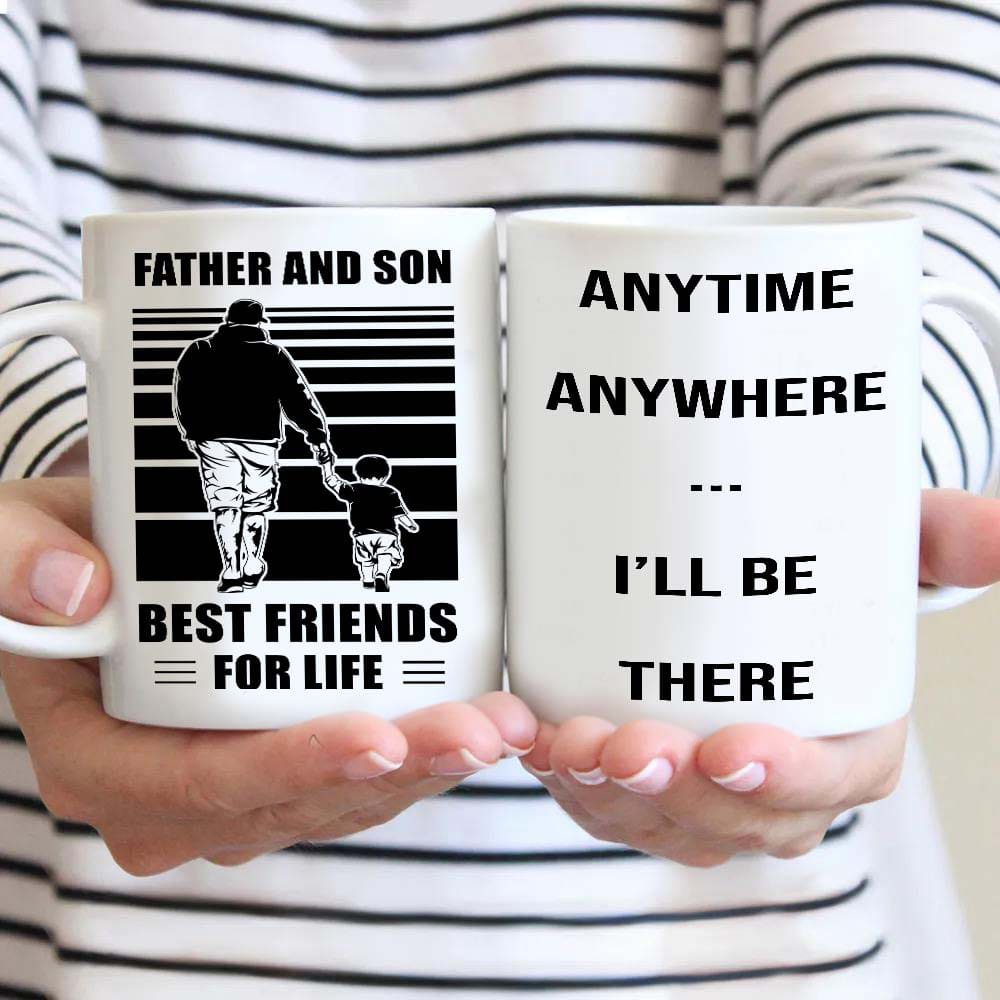 basketball be strong-personalized mug father and son best friends for life - message on the back side