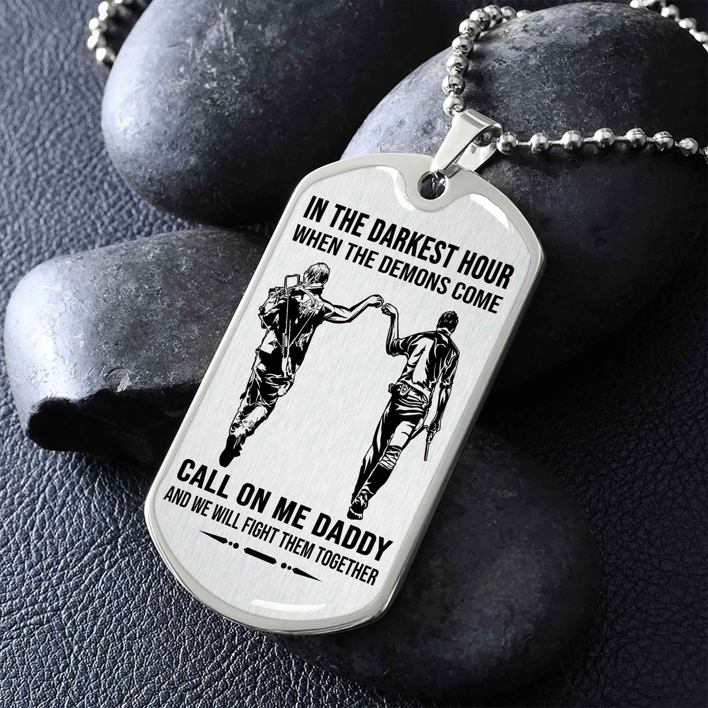 DRB Military Chain Silver Plated 18K Gold Plated Call On Me Daddy Gift For Your Dad