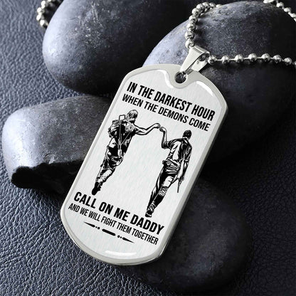 DRB Military Chain Silver Plated 18K Gold Plated Call On Me Daddy Gift For Your Dad