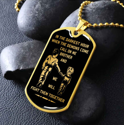 GH and GT Military Chain Silver Plated 18K Gold Plated Brother Forver Call On Me Brother And We Will Fight Them Together