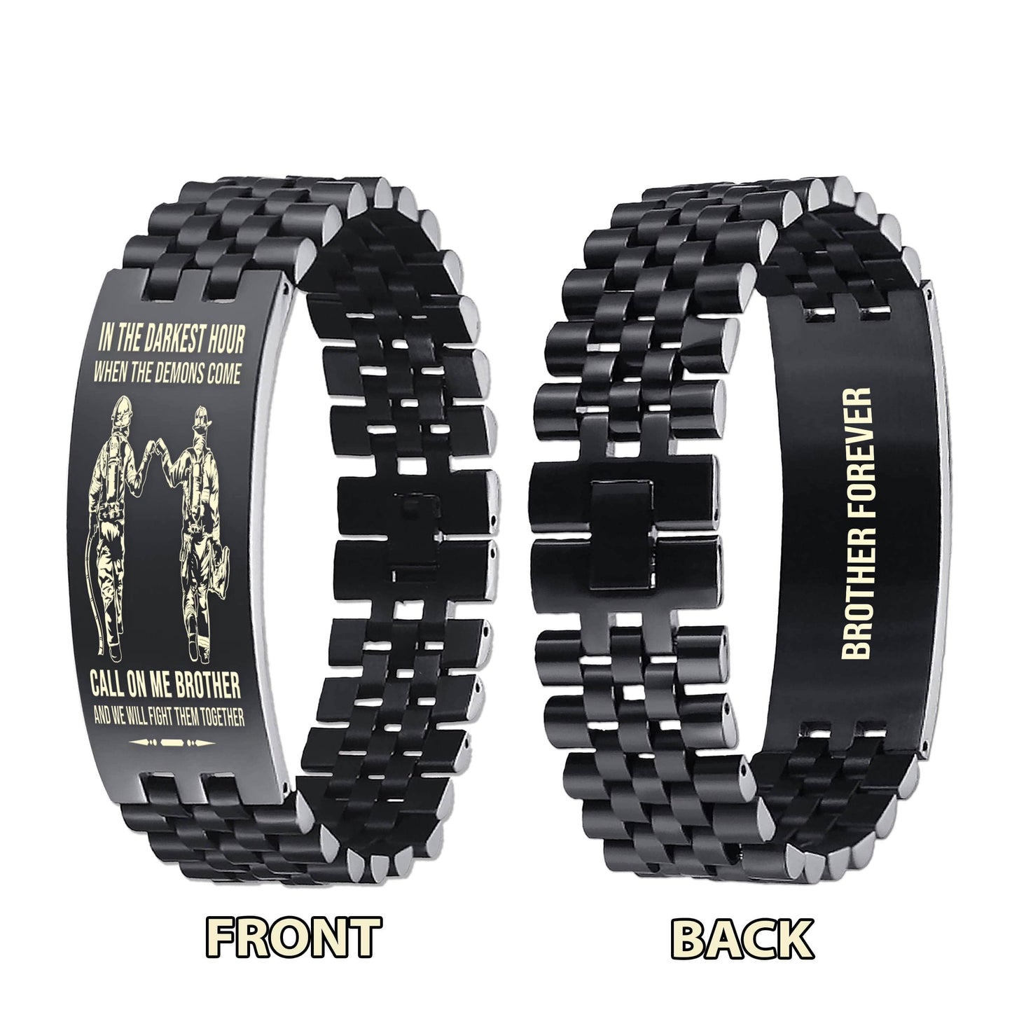 spartan-brother forever customizable engraved brother bracelet double sided gift from brother