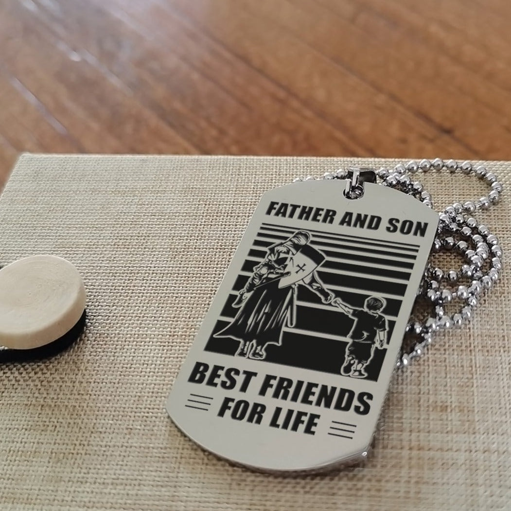 hm12 - customizabled double sided dog tag father and son best friends for life