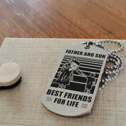 HM12 - Customizabled Double Sided Dog Tag Father And Son Best Friends For Life