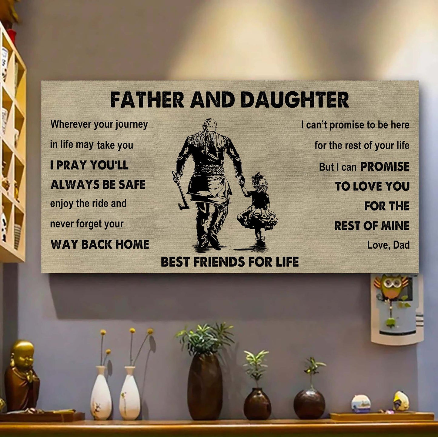 drb father and daughter best friends for life - ver 2 never forget your way back home poster canvas gift for daughter from father