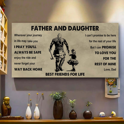 DRB Father And Daughter Best Friends For Life - Ver 2 Never Forget Your Way Back Home Poster Canvas Gift For Daughter From Father