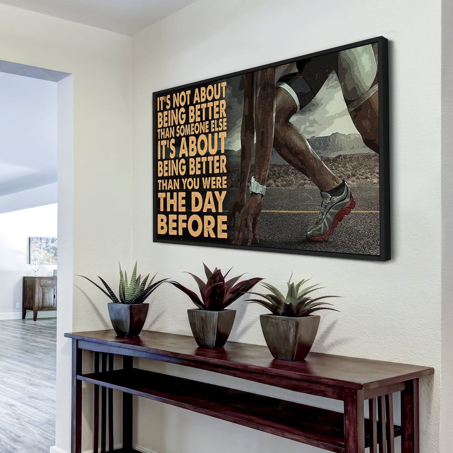 squash ball customizable poster canvas - it is not about better than someone else, it is about being better than you were the day before