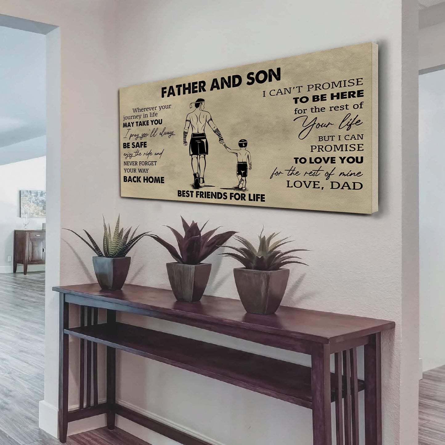 family father and son best friends for life - never forget your way back home poster canvas gift for son from father