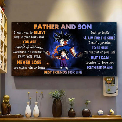 Personalized GK To Son Poster Canvas Father And Son Best Friends For Life - Message For Your Son Gifts For Him