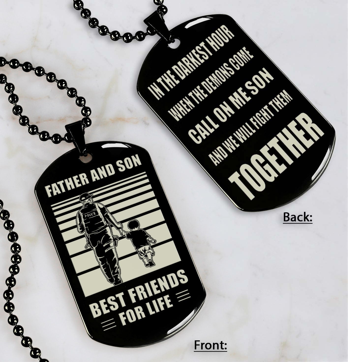 personalized double sided dog tag call on me son and we will fight them together gifts for your son from dad