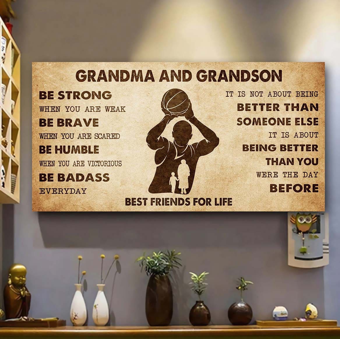 personalized grandma to grandson poster canvas father and son best friends for life - message for your grandson gifts for him