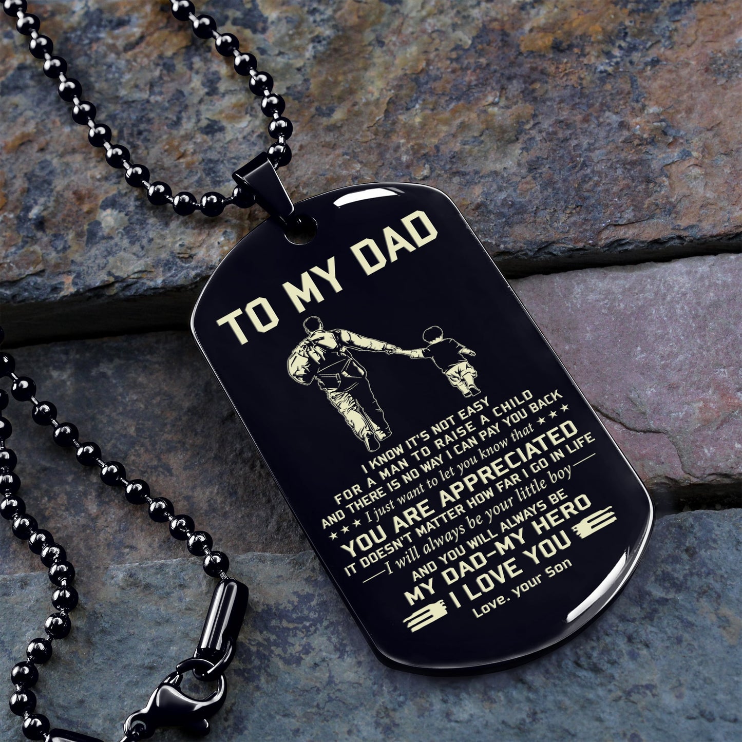 to my dad one side engrave dog tag gift for your dad your father