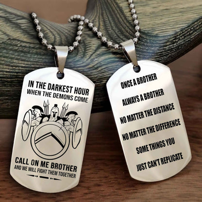 Viking Customizable engraved dog tag double sided gift from brother Once A Brother Always A Brother