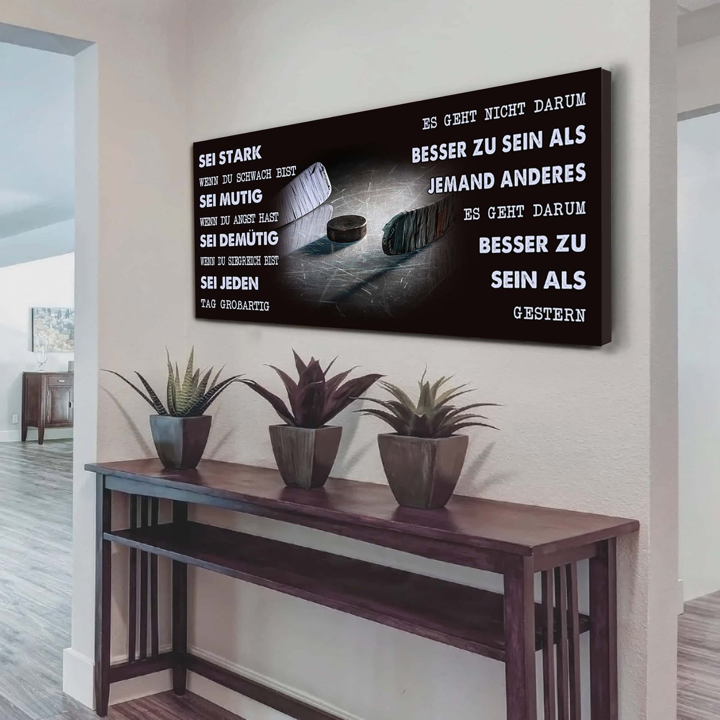 personalisierte hockey-leinwand-poster-sei stark, wenn du schwach bist, sei mutig, wenn du angst hast, sei demütig, wenn du siegreich bist, sei jeden tag großartig