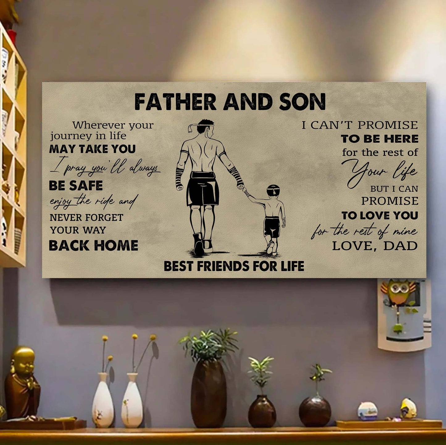 family father and son best friends for life - never forget your way back home poster canvas gift for son from father