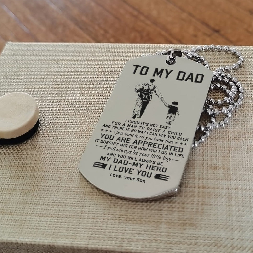 to my dad one side engrave dog tag gift for your dad your father