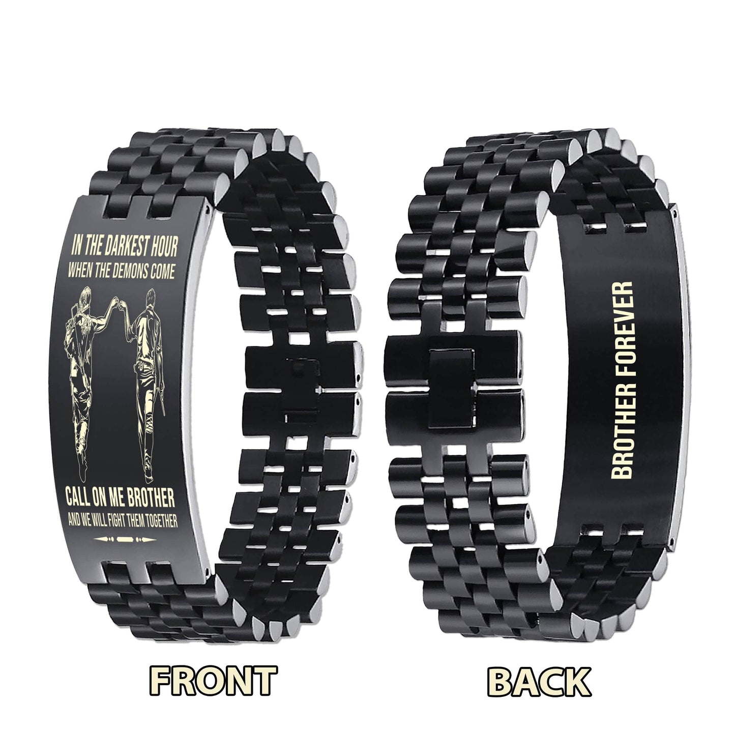 spartan-brother forever customizable engraved brother bracelet double sided gift from brother