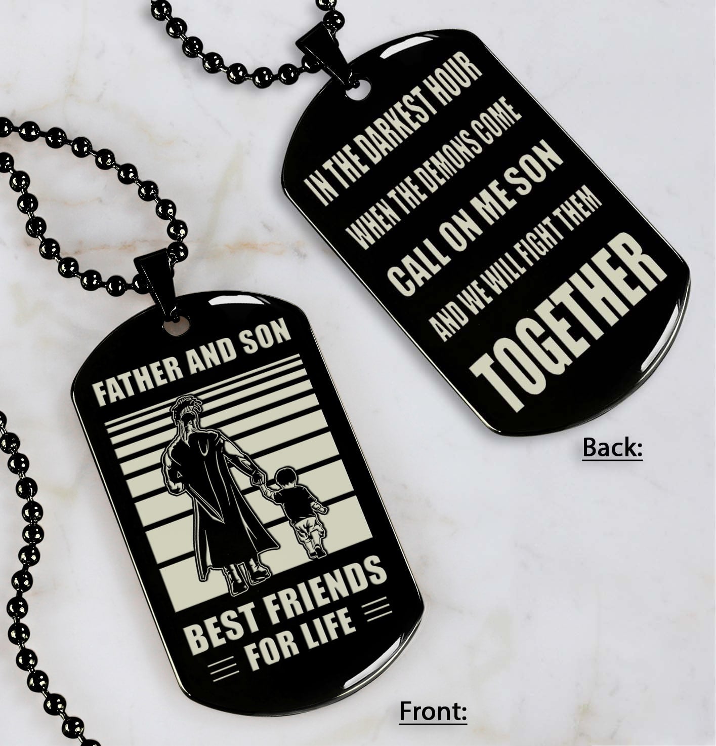 personalized double sided dog tag call on me son and we will fight them together gifts for your son from dad