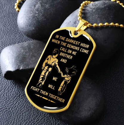 GH and GT Military Chain Silver Plated 18K Gold Plated Brother Forver Call On Me Brother And We Will Fight Them Together