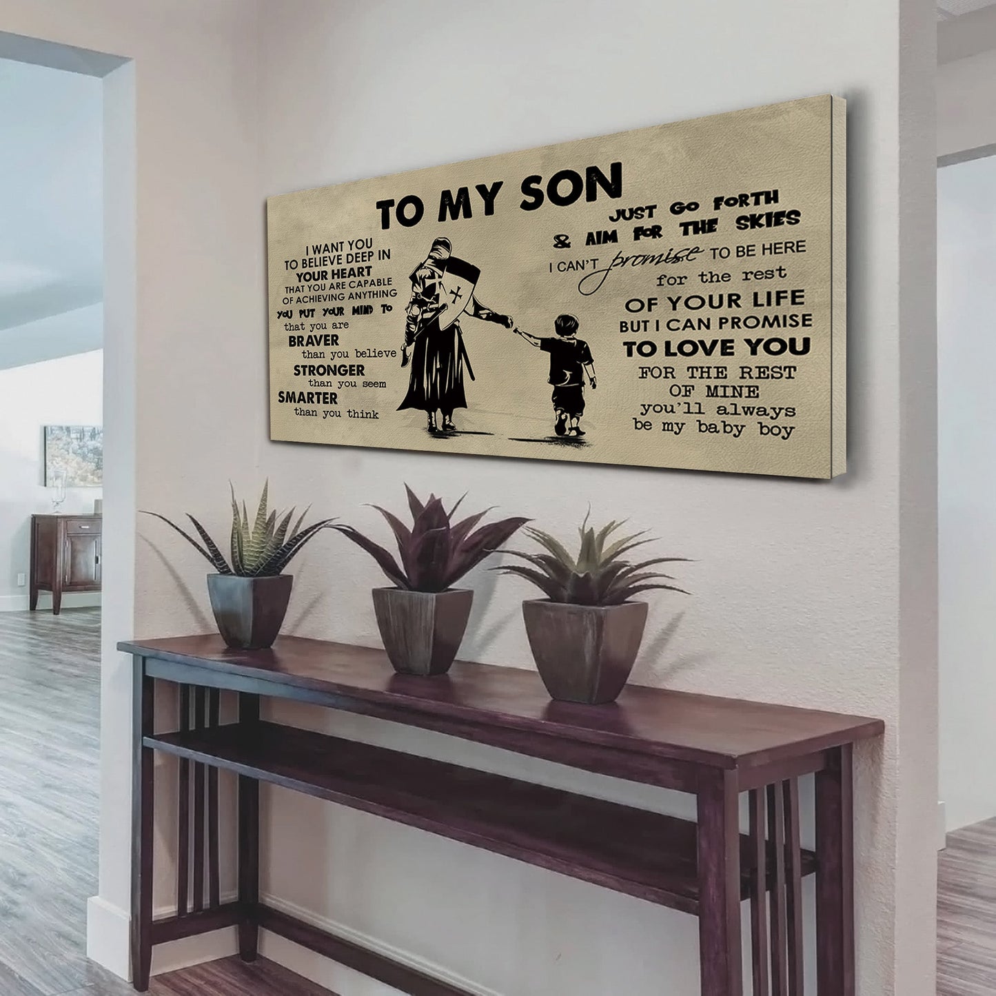 baseball to my son- i want you to believe- canvas poster