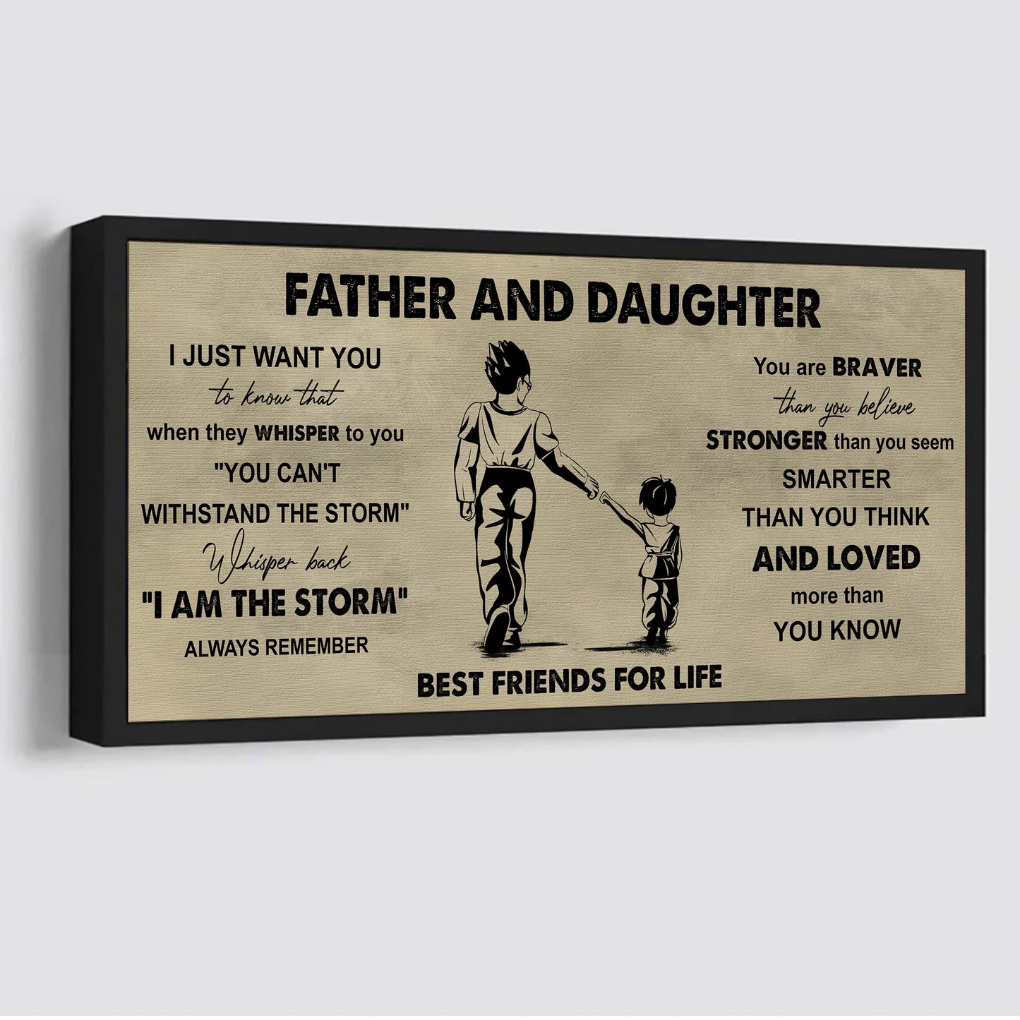 soldier father and son best friends for life - i am the storm poster canvas gift for son from father