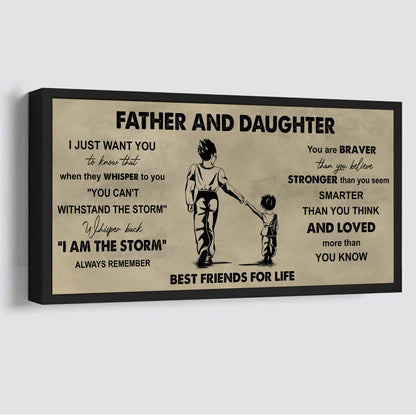 DRB Father And Daughter Best Friends For Life - I Am The Storm Poster Canvas Gift For Daughter From Father-Photo Upload