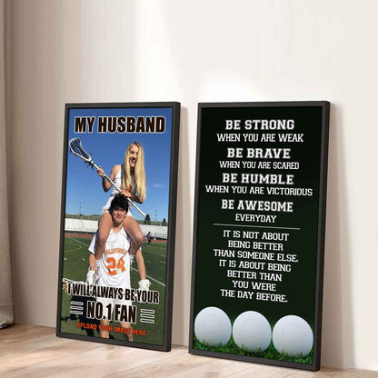 Baseball- Couple To My Husband Be Strong When You Are Weak Be Awesome Everyday Set 2 Canvas Wall Art