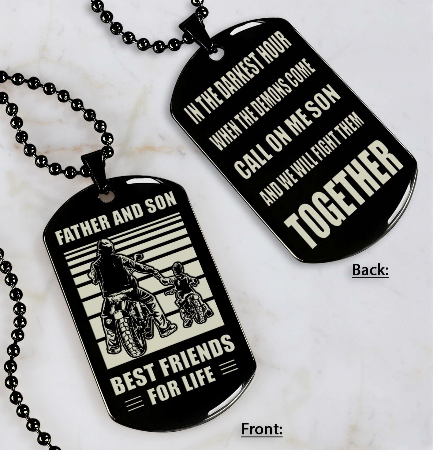 personalized double sided dog tag call on me son and we will fight them together gifts for your son from dad