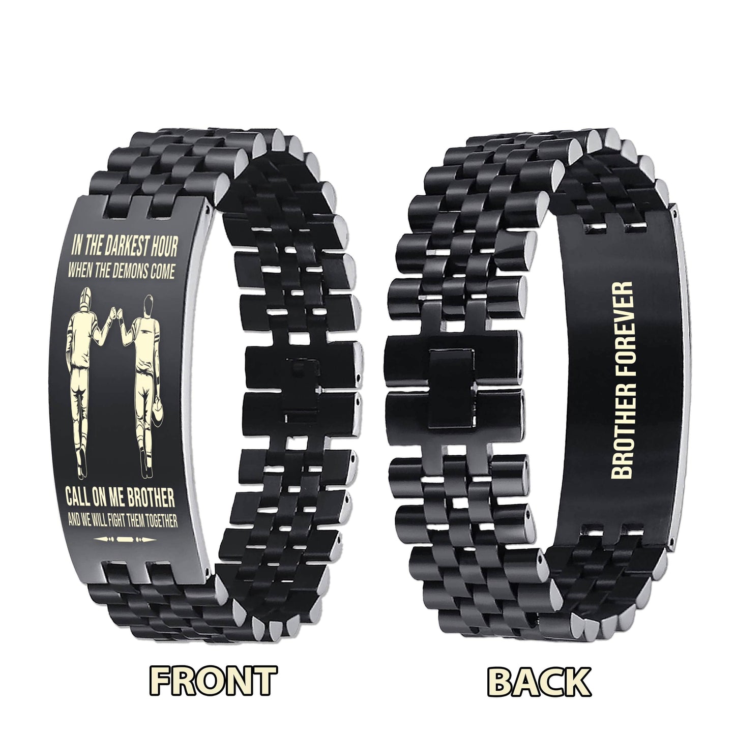 biker-brother forever customizable engraved brother bracelet double sided gift from brother