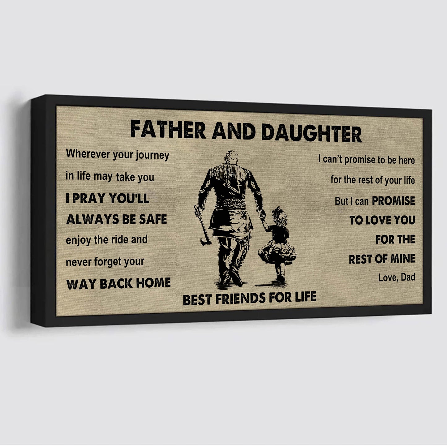 family father and daughter best friends for life - ver 2 never forget your way back home poster canvas gift for daughter from father